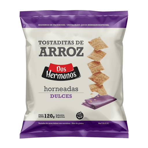 Tostaditas de arroz dulces 120gr. Dos hermanos