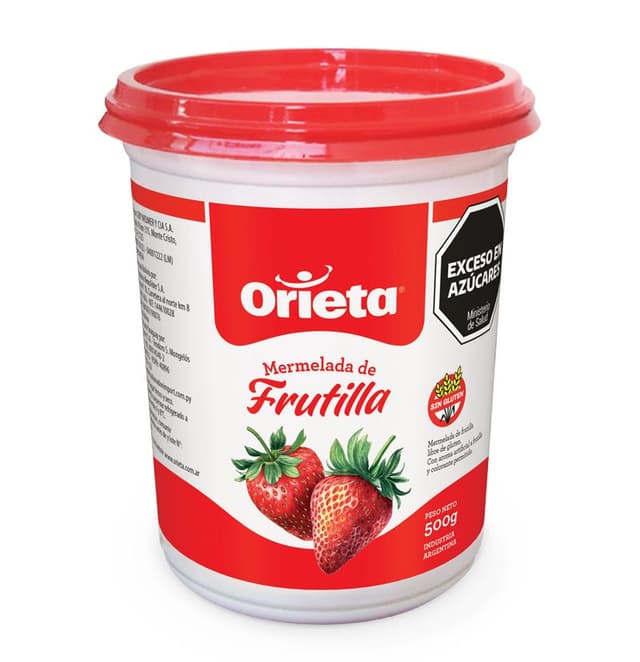 Mermelada Familiar Frutilla Pote 500gr. Orieta