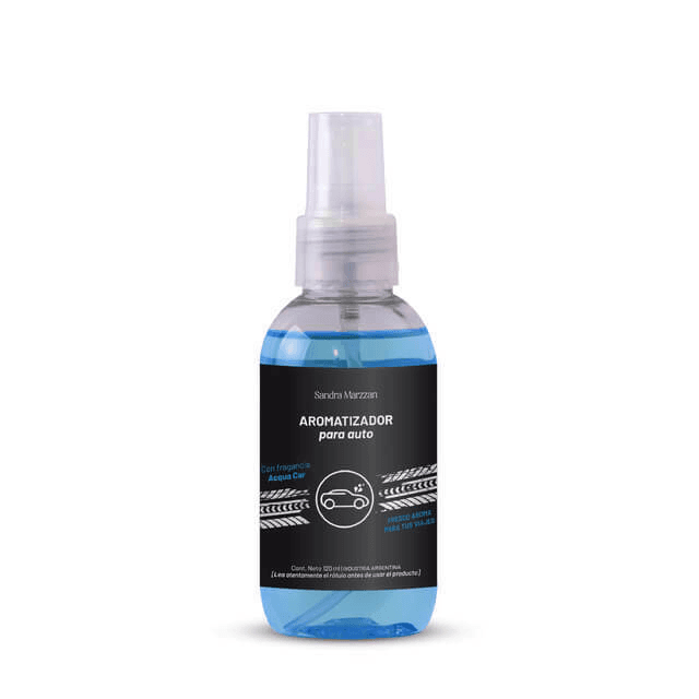 Aromatizador spray p/auto Acqua car. Sandra Marzzan. 120ml