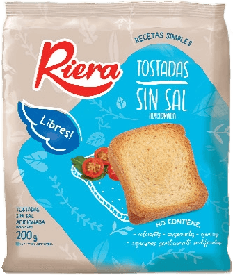 Tostadas sin sal. Riera. 200gr.