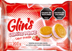 Galletitas rellenas frutilla 200gr. Glins