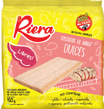 Tostadas de arroz dulces. Riera. 150gr.