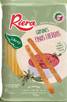 Grisines finas hierbas. Riera. 160gr.