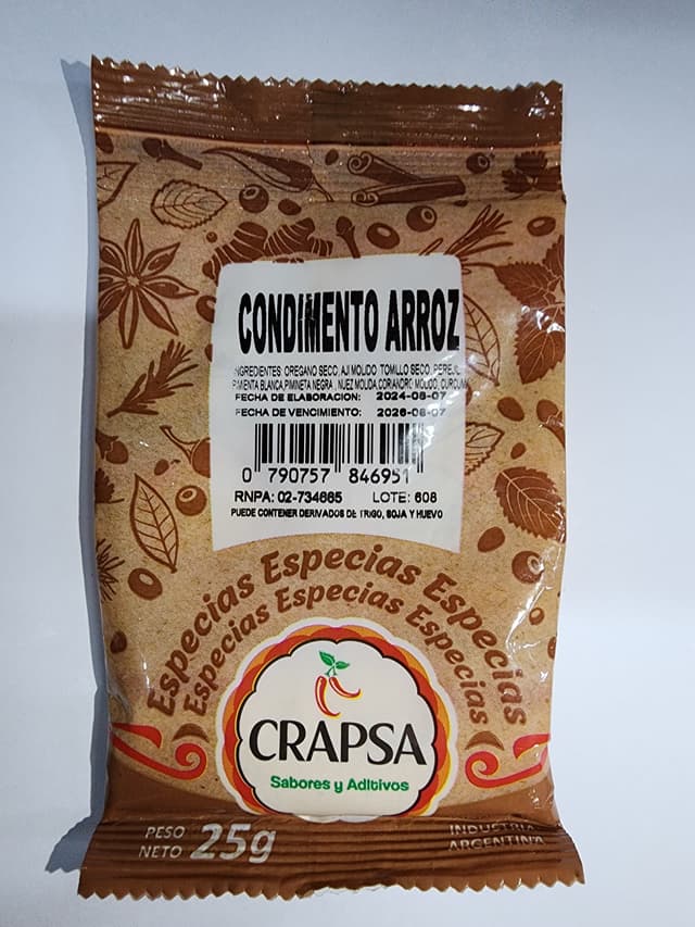 Condimento Arroz 25gr. Crapsa