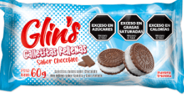 Galletitas rellenas chocolate 60gr. Glins